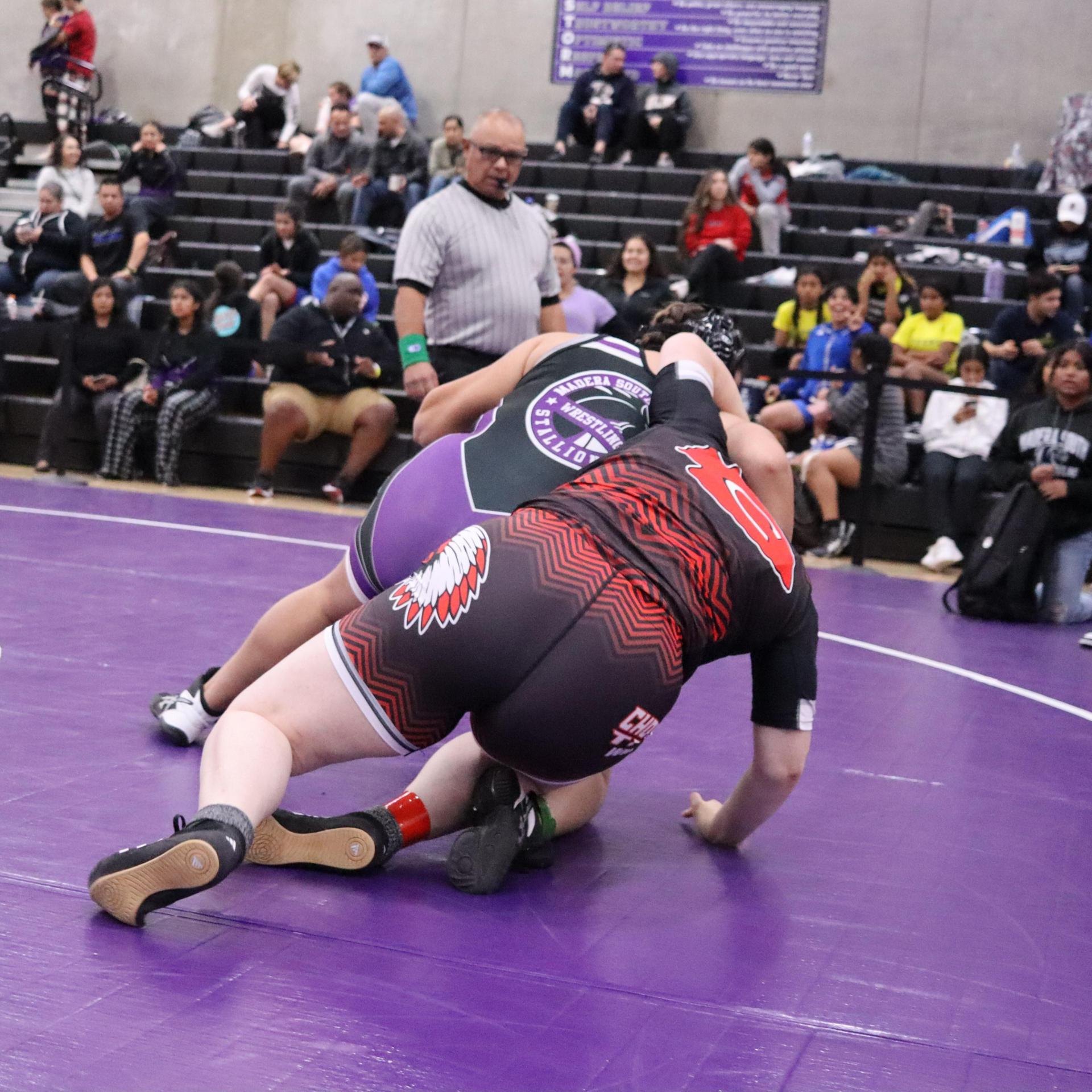 Girls wrestling at madera south