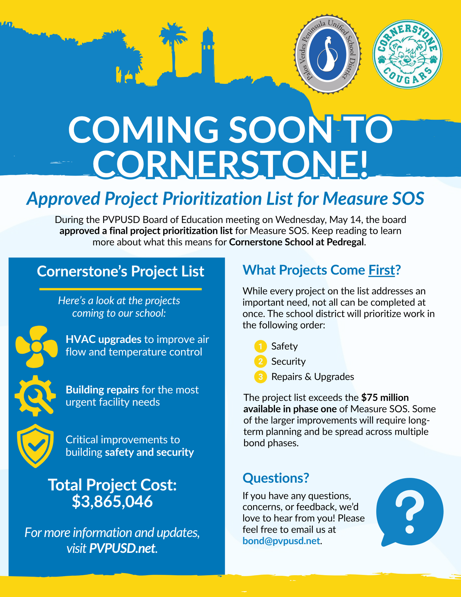 Approved Project Prioritization List for Measure SOS
