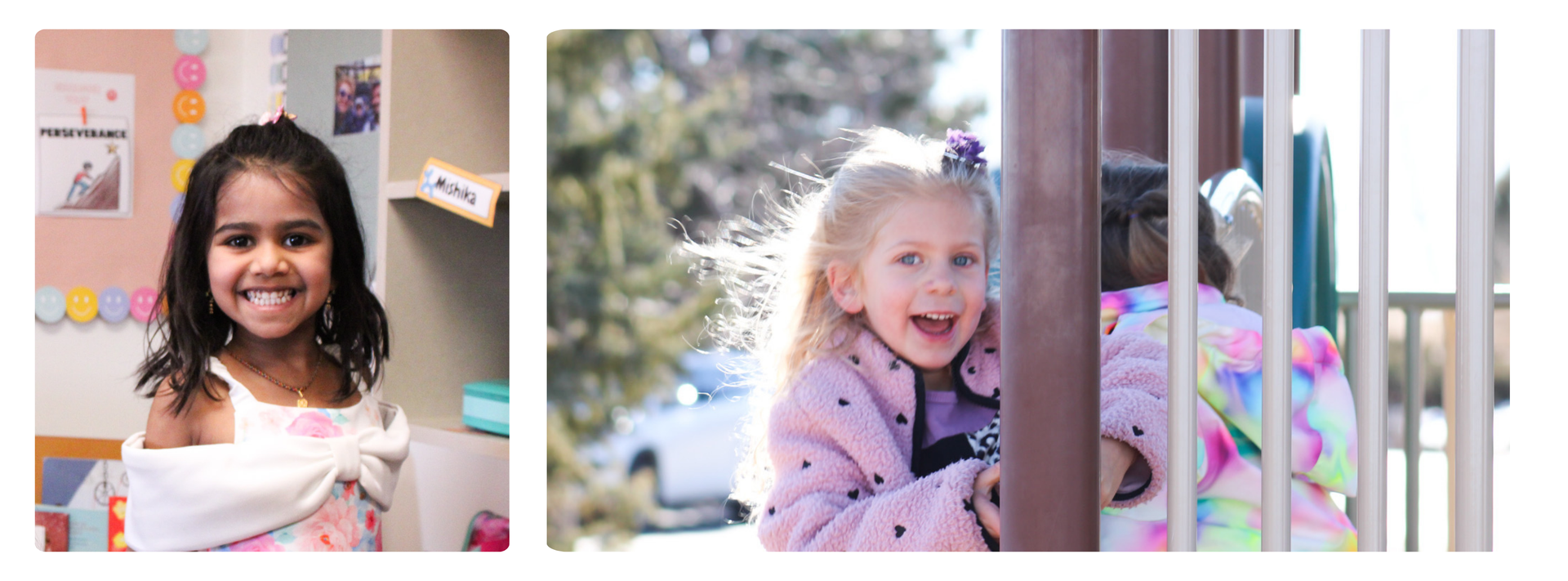 PCK Preschool students in the classroom and out on the playground