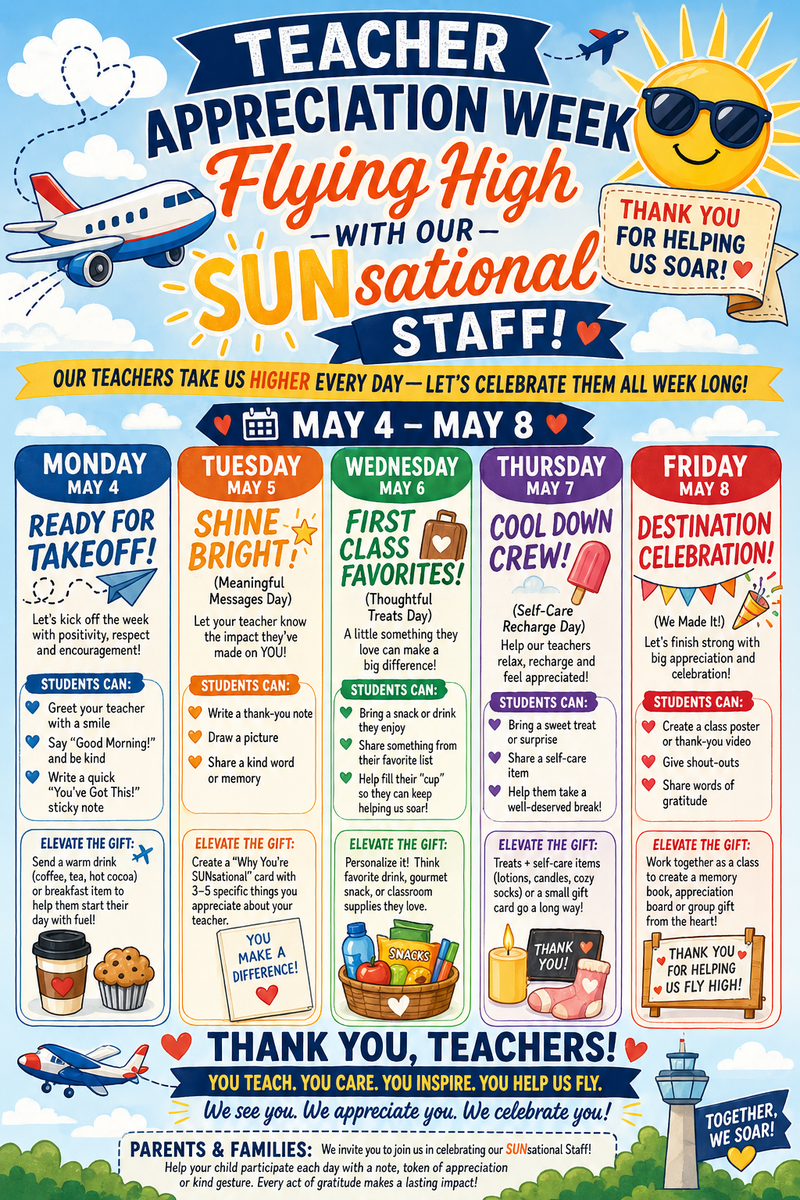 Teacher Appreciation Week Calendar