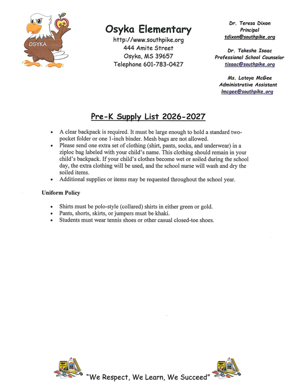 spsd 2026-27 school supplies list
