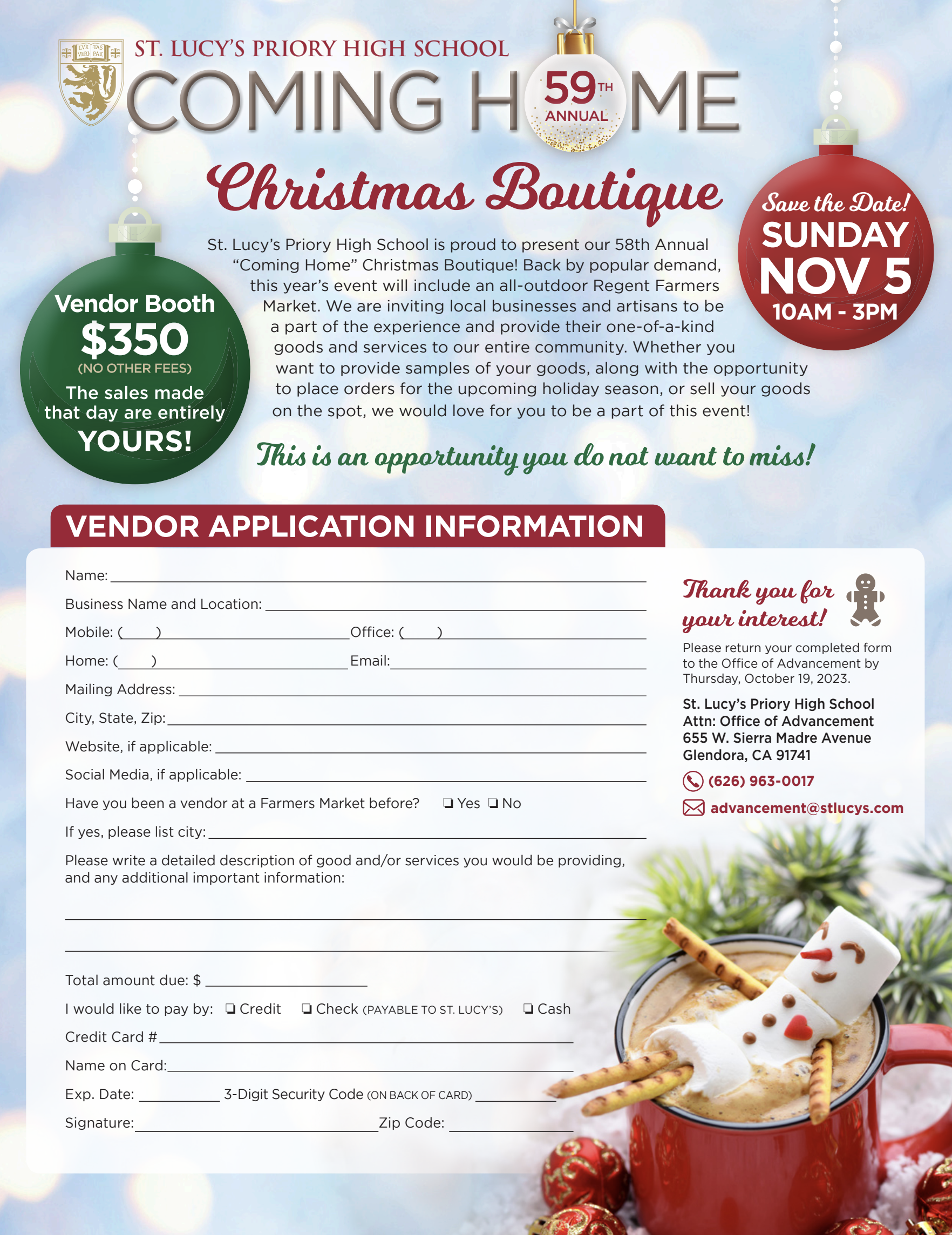 Christmas Boutique - Giving - St. Lucy's Priory High School