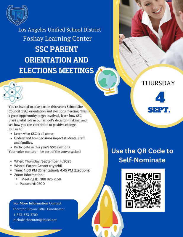 SSC Parent Orientation and Elections Meeting