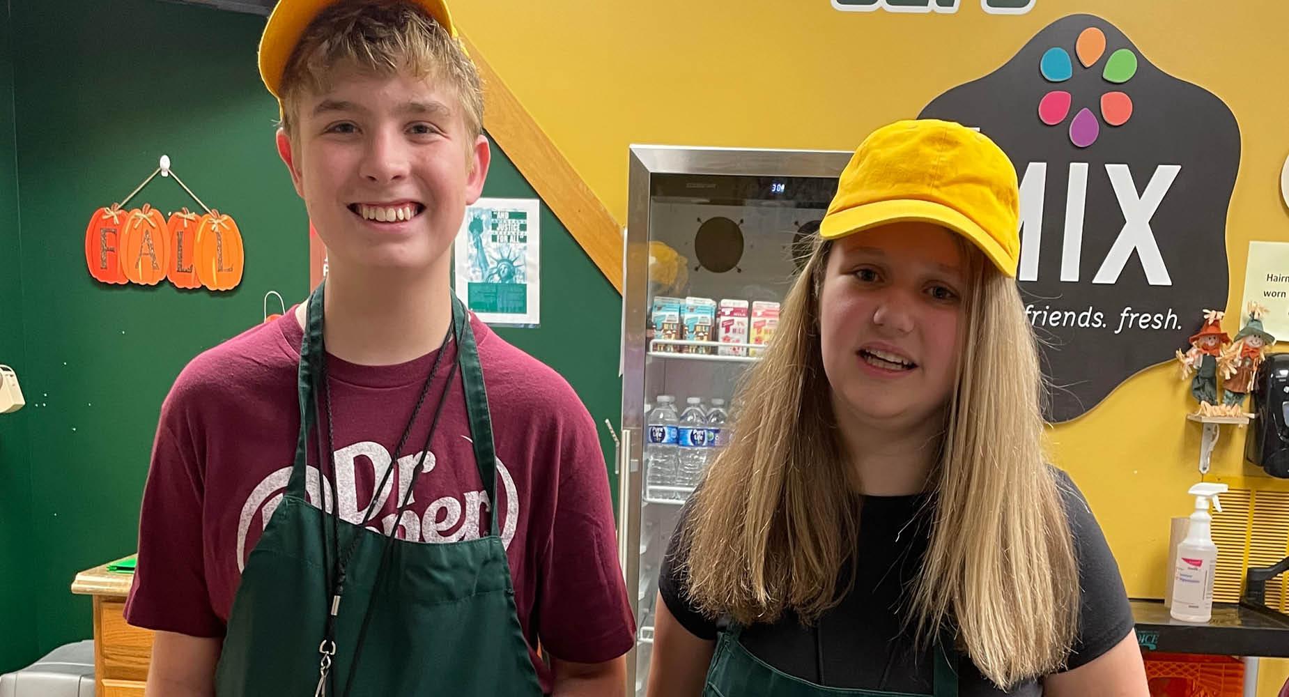Penn Middle School students are working in the school's snack bar