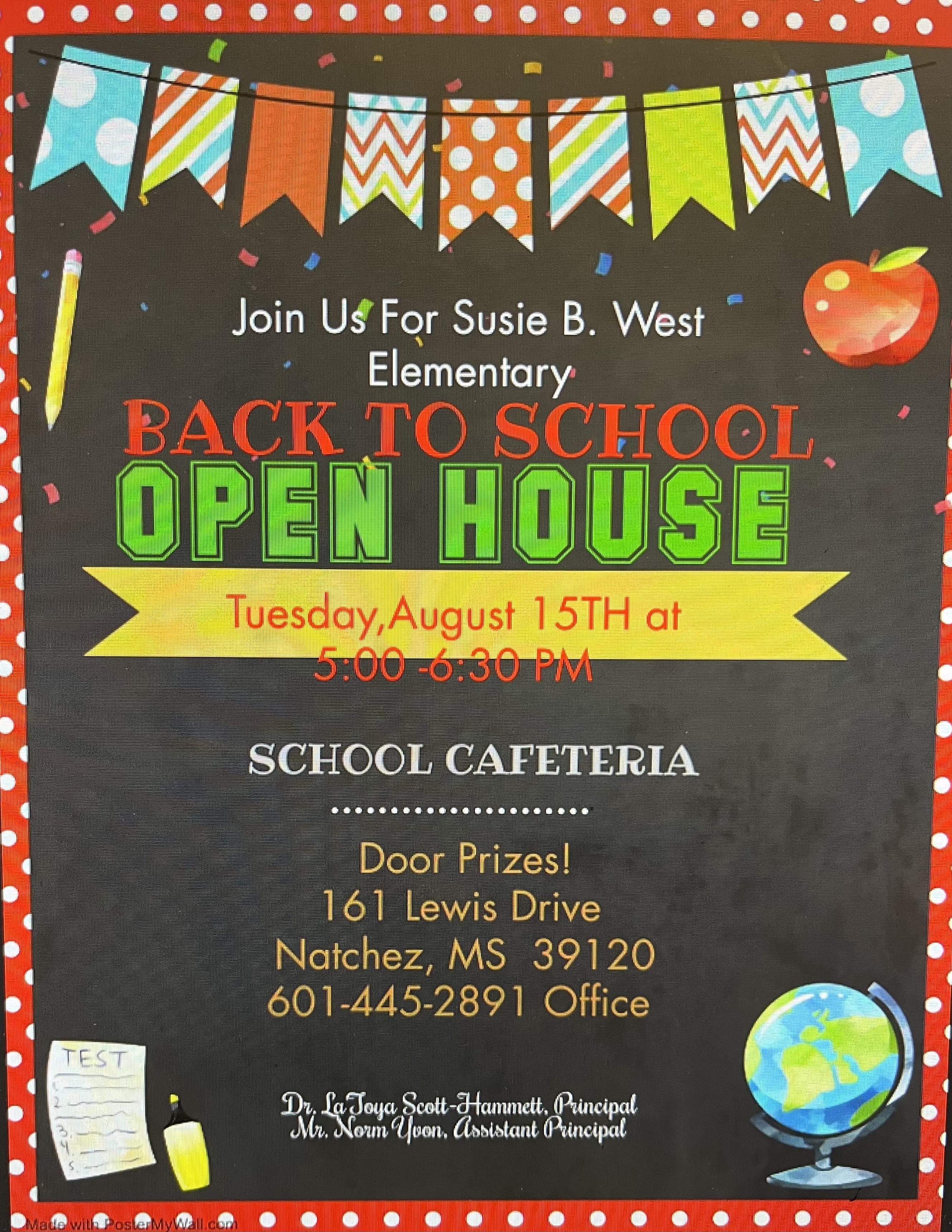 Susie B. West Open House NatchezAdams School District