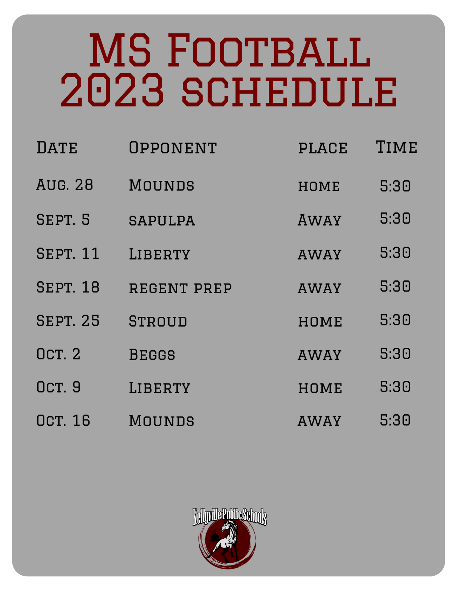 Football Football Kellyville Public Schools