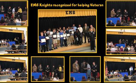 EMS Knights recognized for helping Veteran