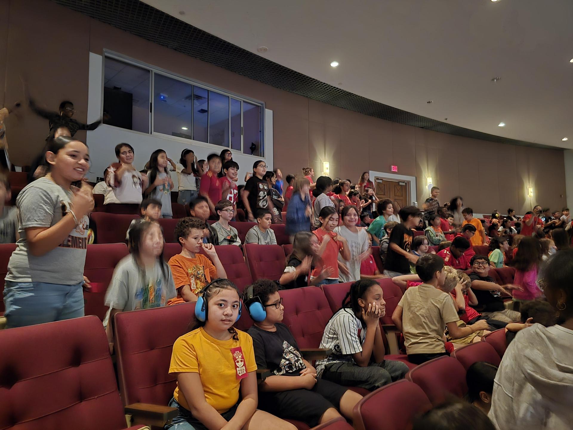 Ladera students enjoy a concert by the United States Air Force Military Band of the West in honor of Red Ribbon Week