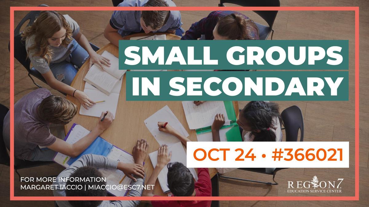 Small Groups in Secondary workshop graphic