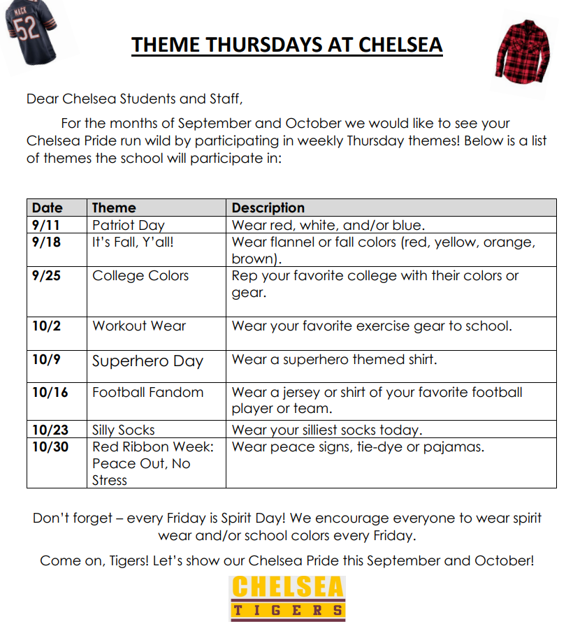 Theme Thursdays- September and October