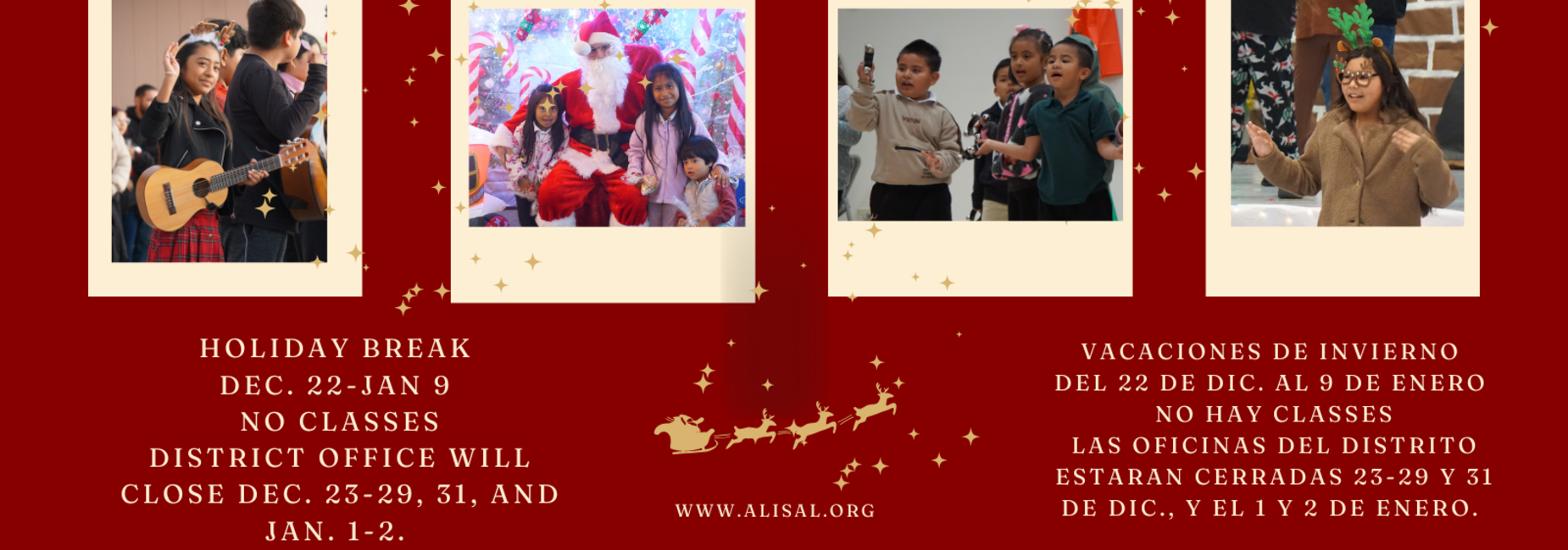 Graphic announcing winter break from Dec. 22, 2025 - Jan. 9, 2026.