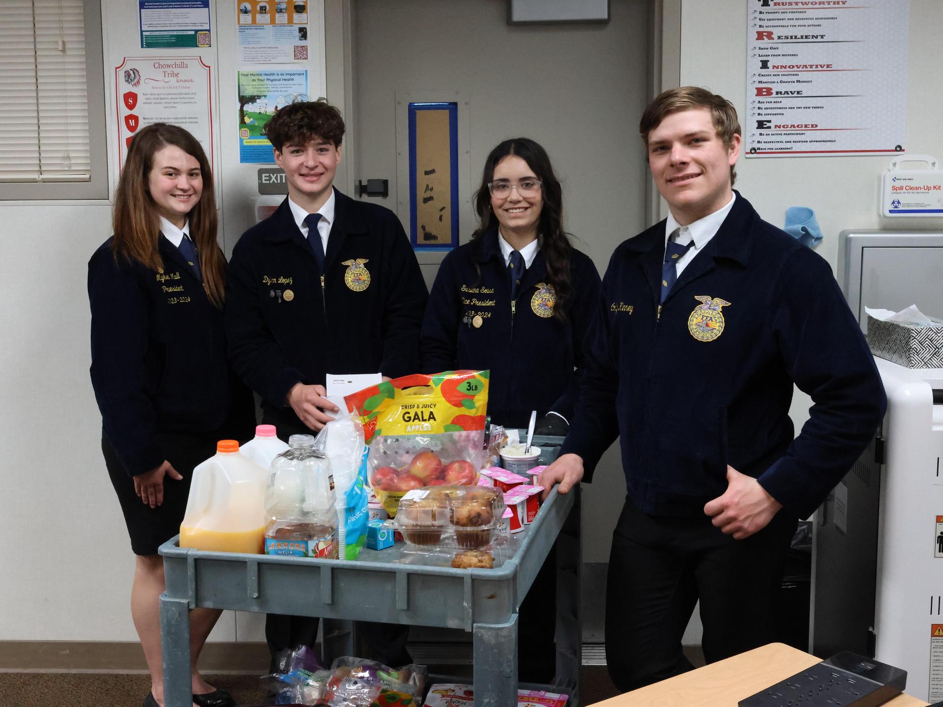leadership team delivering breakfast