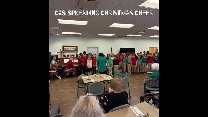 Clarkdale Elementary Sixth Graders Singing at Aldersgate Retirement Community