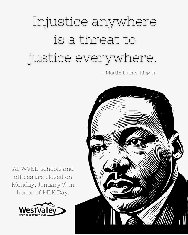 MLK Jr. Day No School 1/19/2026