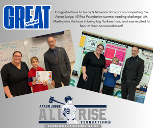 Lucas & Maverick Schwarz Complete Aaron Judge Reading Challenge