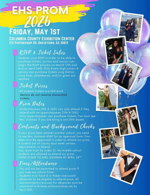 Flyer advertising prom 2026