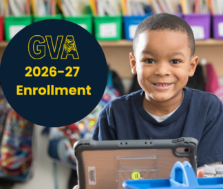 GVA 2026-27 Enrollment with child smiling in a classroom