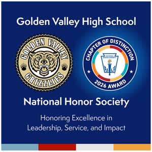 Golden Valley High School logo and NHS Chapter of Distinction 2026 Award logo