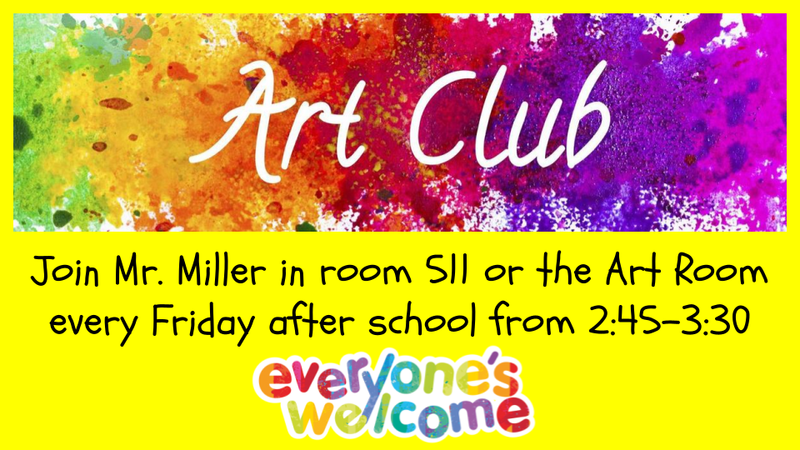 Art Club at Bohannon! Everyone is welcome! Featured Photo