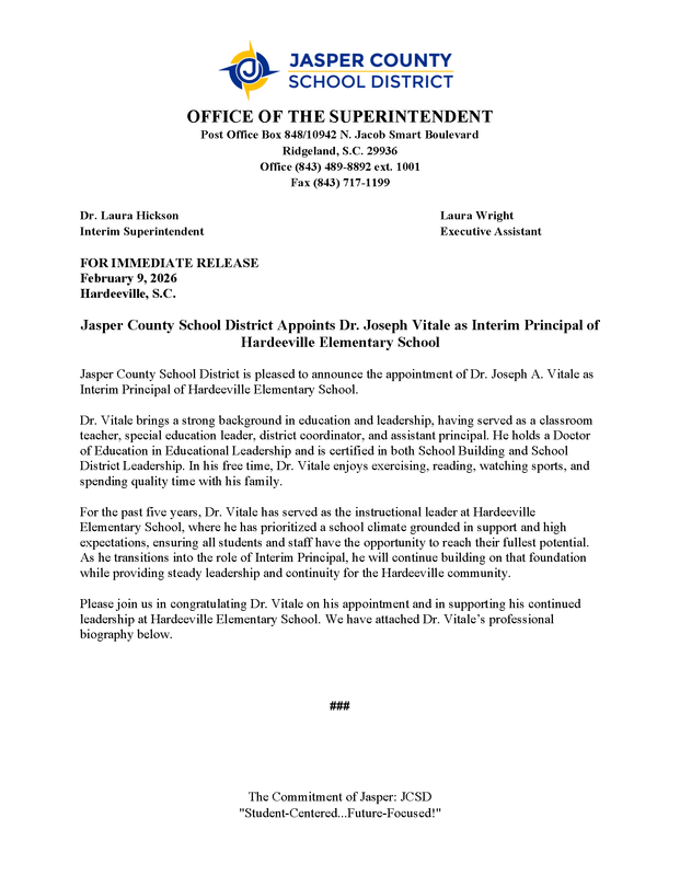 🎉 Leadership Update at Hardeeville Elementary School 🎉 Featured Photo