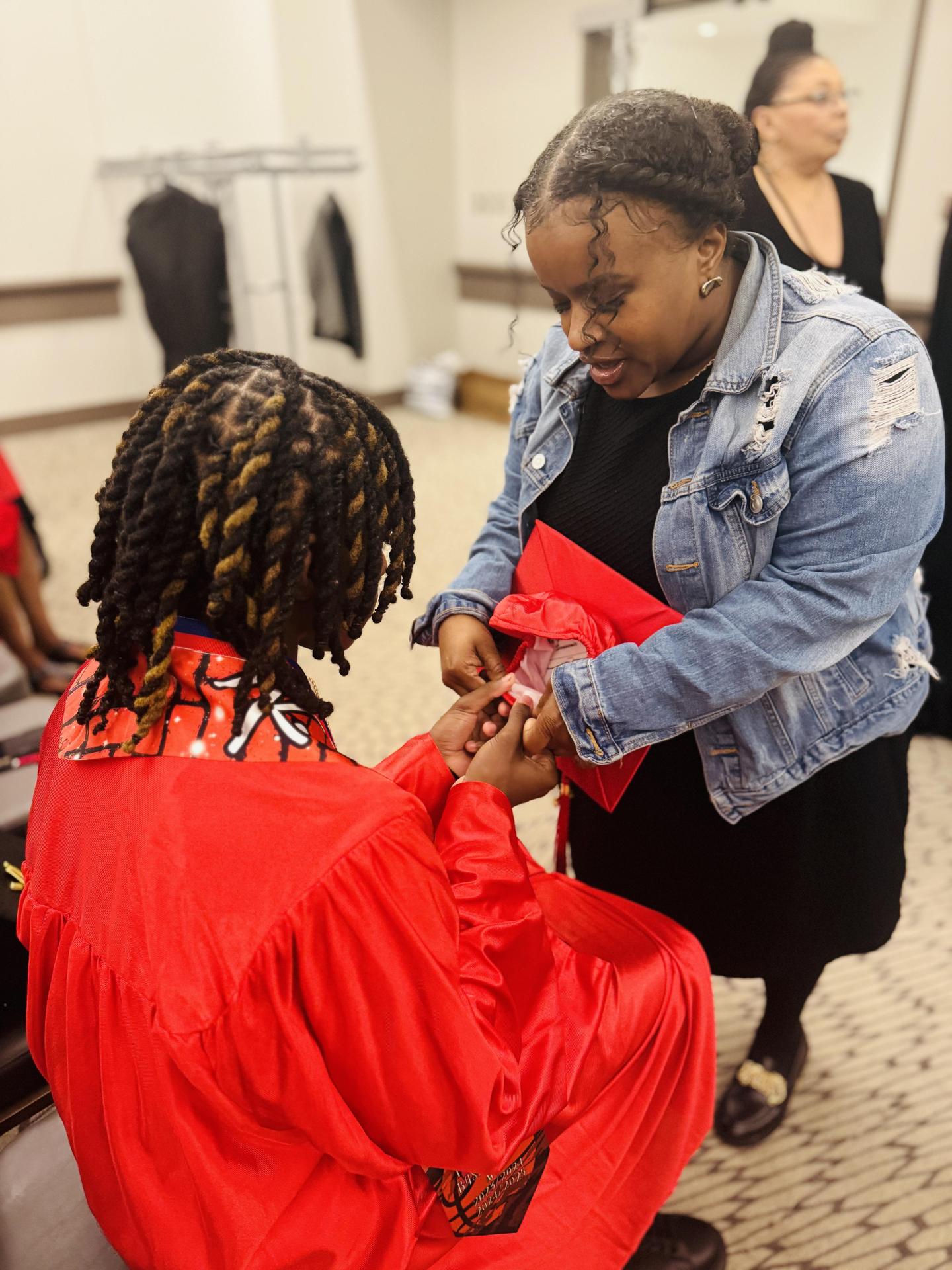 Ms. Crawford with 8th grade grad