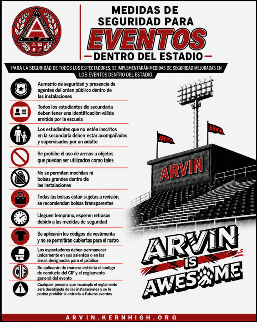 Stadium Event Safety Info in Spanish