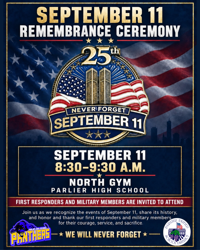 American flag in the background with a September 11 emblem