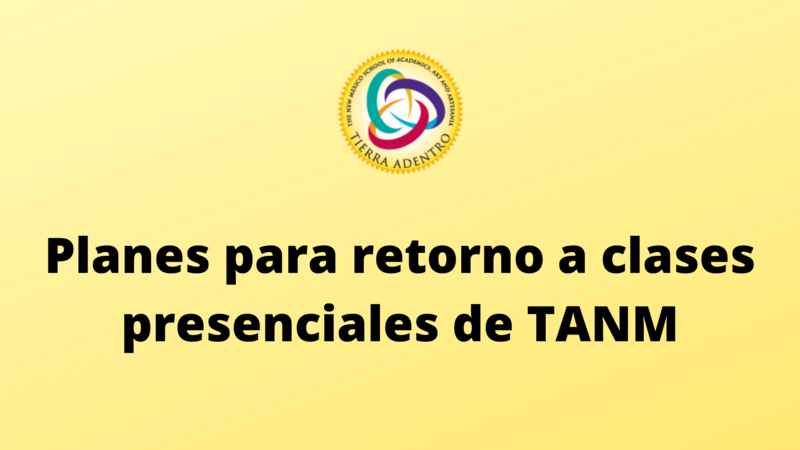 TANM round logo on yellow background with text in Spanish