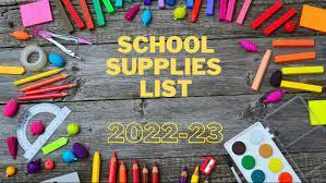 WSS School Supply list