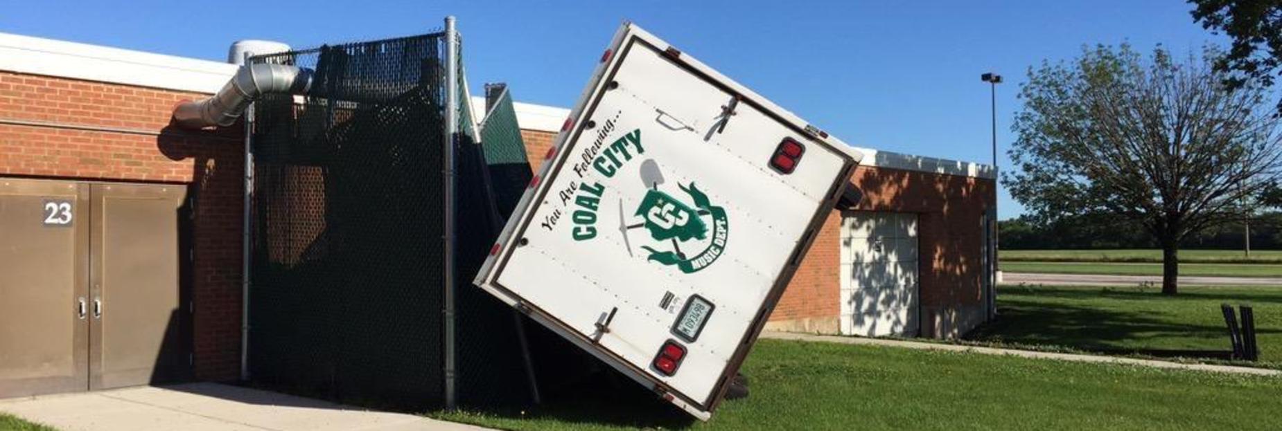Trailer Tossed by Tornado