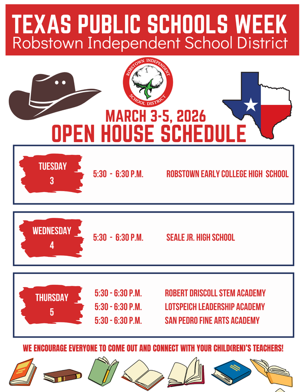 Robstown ISD Announces Spring Open House During Texas Public Schools Week Featured Photo