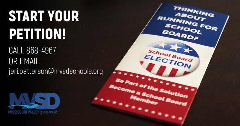 a flyer encouraging residents to run for school board