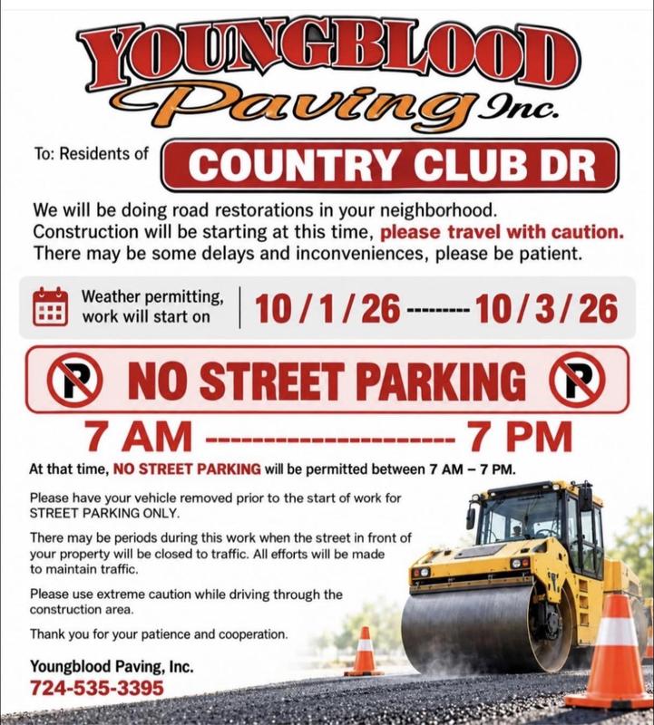 Country Club Road Restoration 10/1/26-10/3/26 Featured Photo