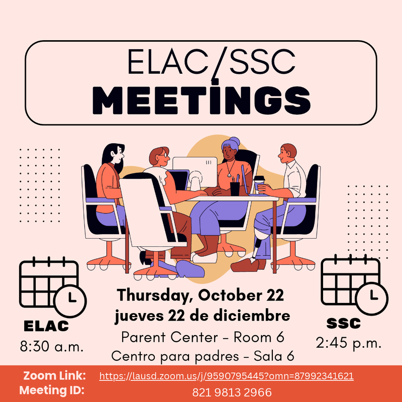 ELAC and SSC Meetings