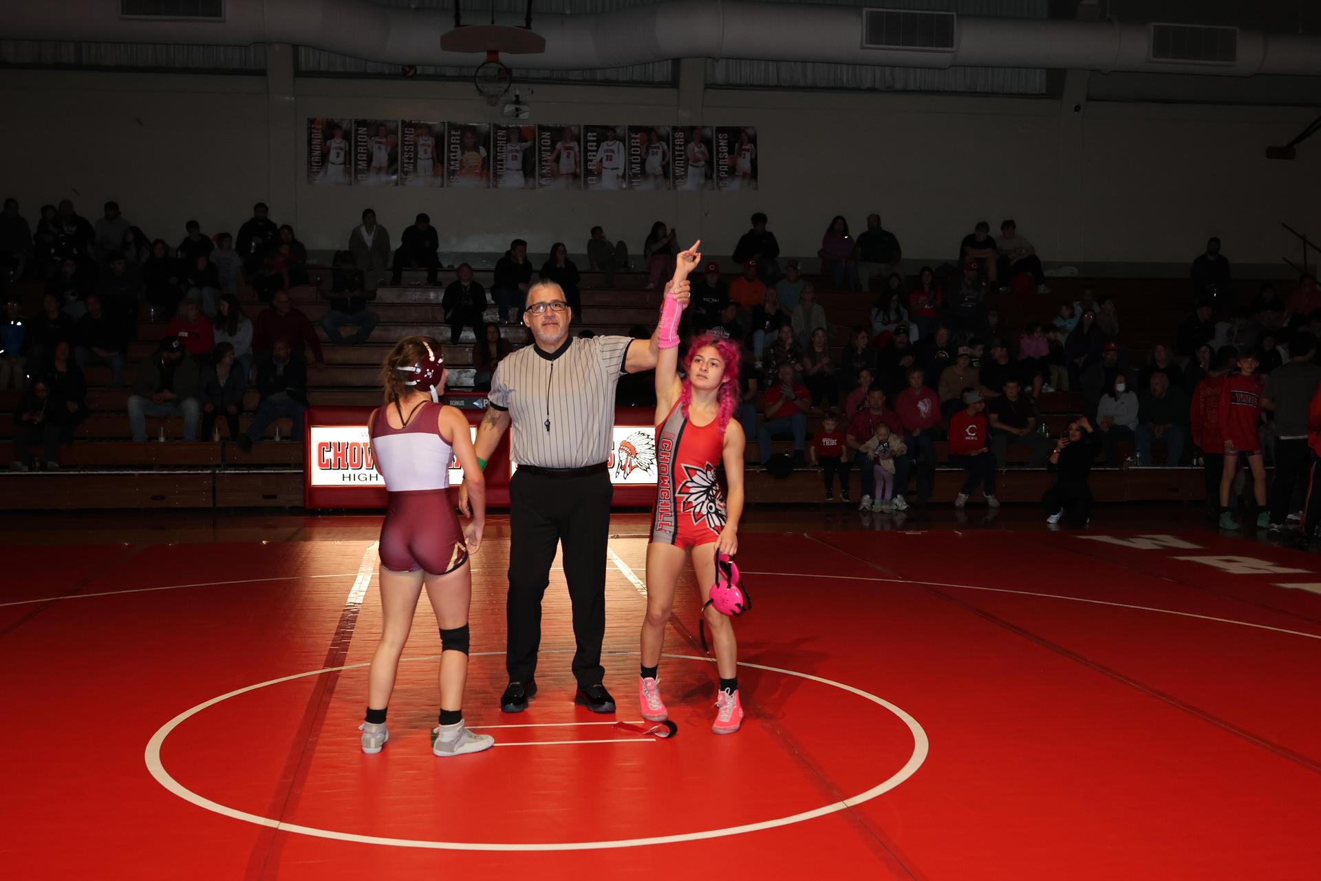 Wrestling winners with hands up 5