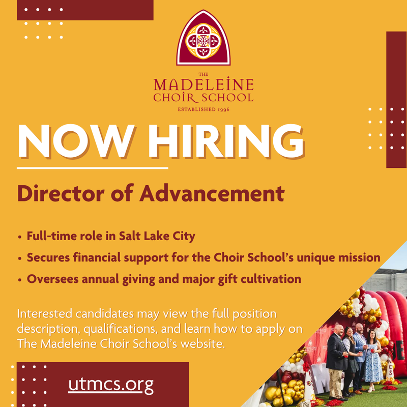 Now Hiring Director of Advancement