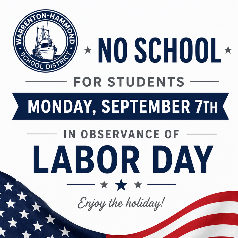 No School September 7th - Labor Day