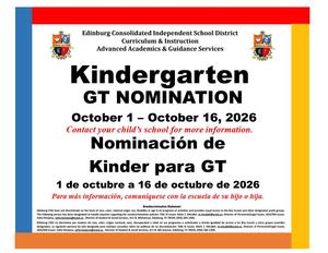 2026-2027 Kinder Nomination