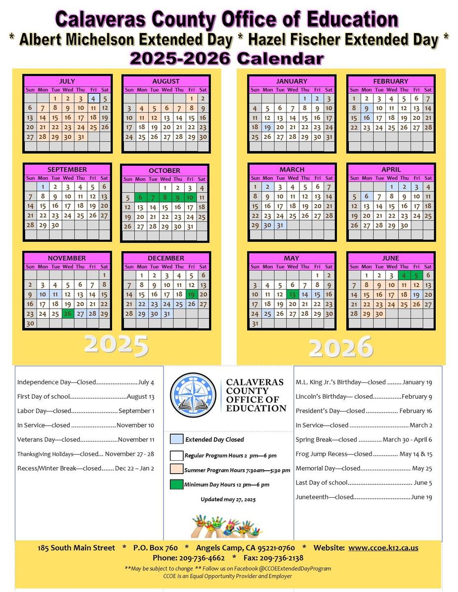 HF and Mich 25-26 calendar
