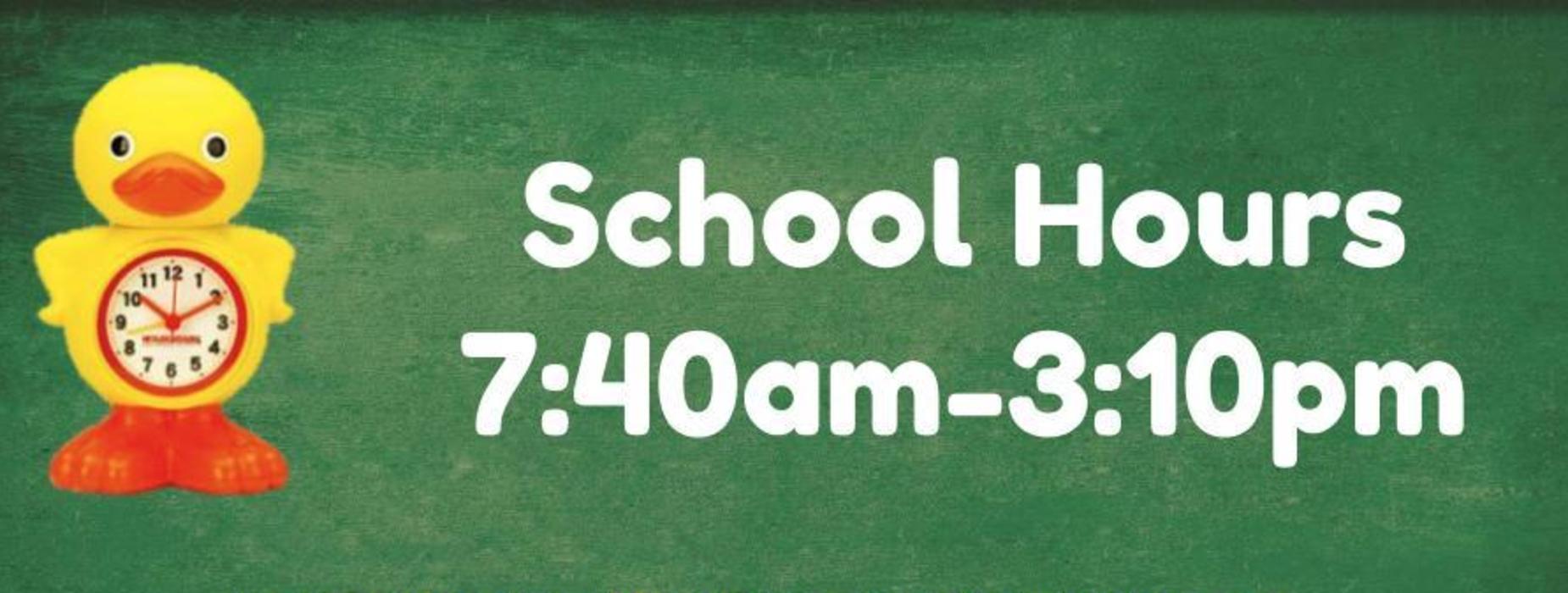 school hours 7:40-3:10