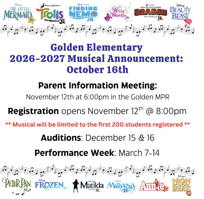 Musical Announcement on Friday, October 16