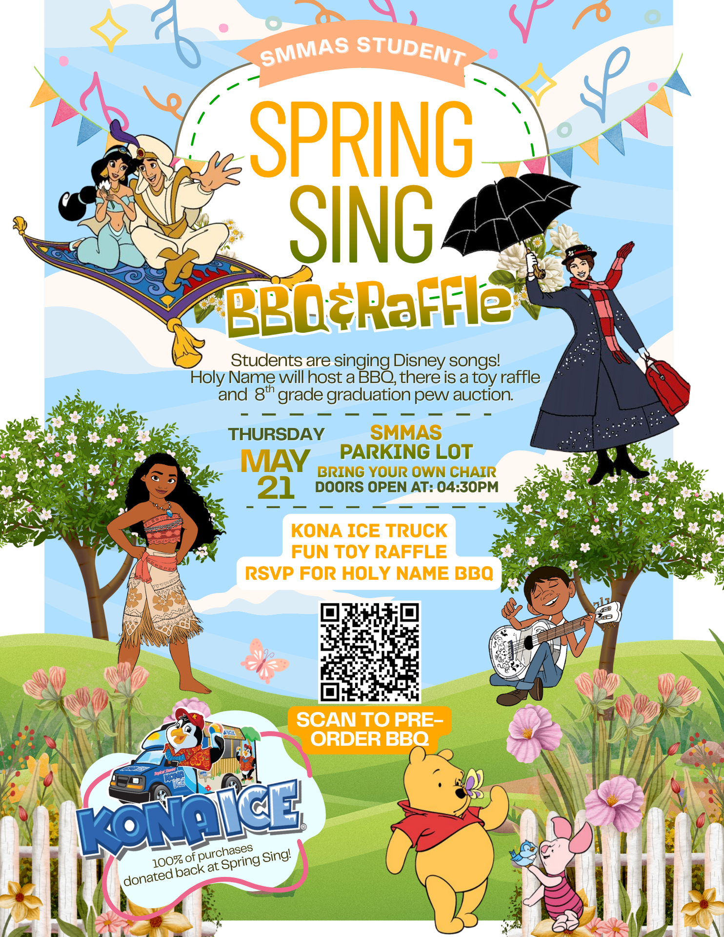 Disney theme flyer for student spring sing
