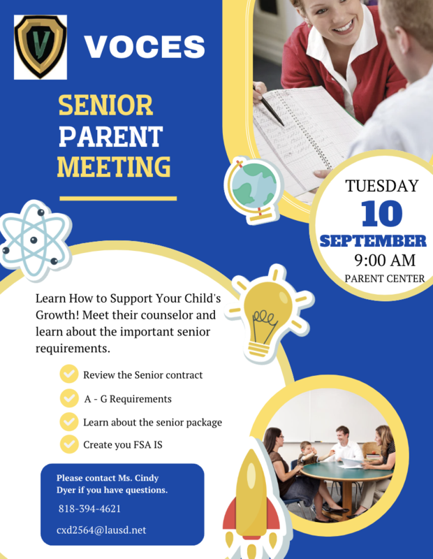 Flyer, parent meeting