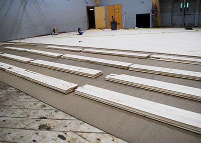 laying of new gym floor
