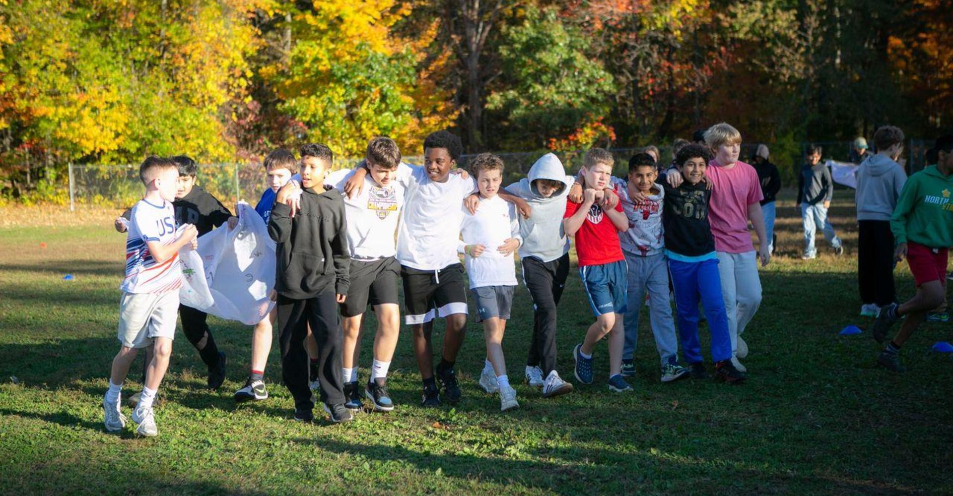 students outside