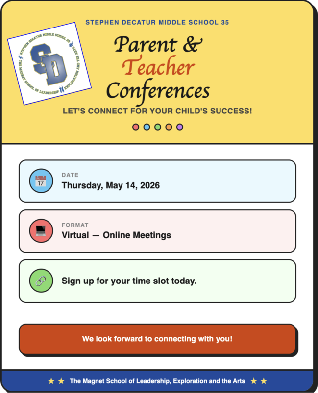 Parent Teacher Conferences May 14th