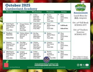 october menus
