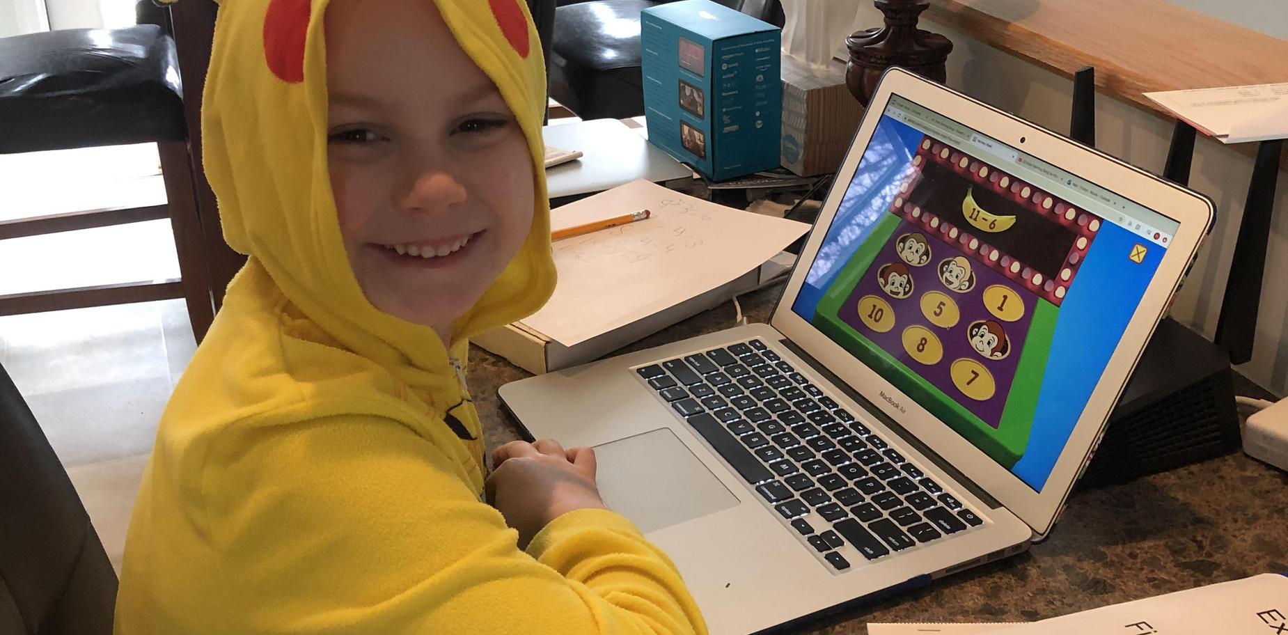 Student working from home