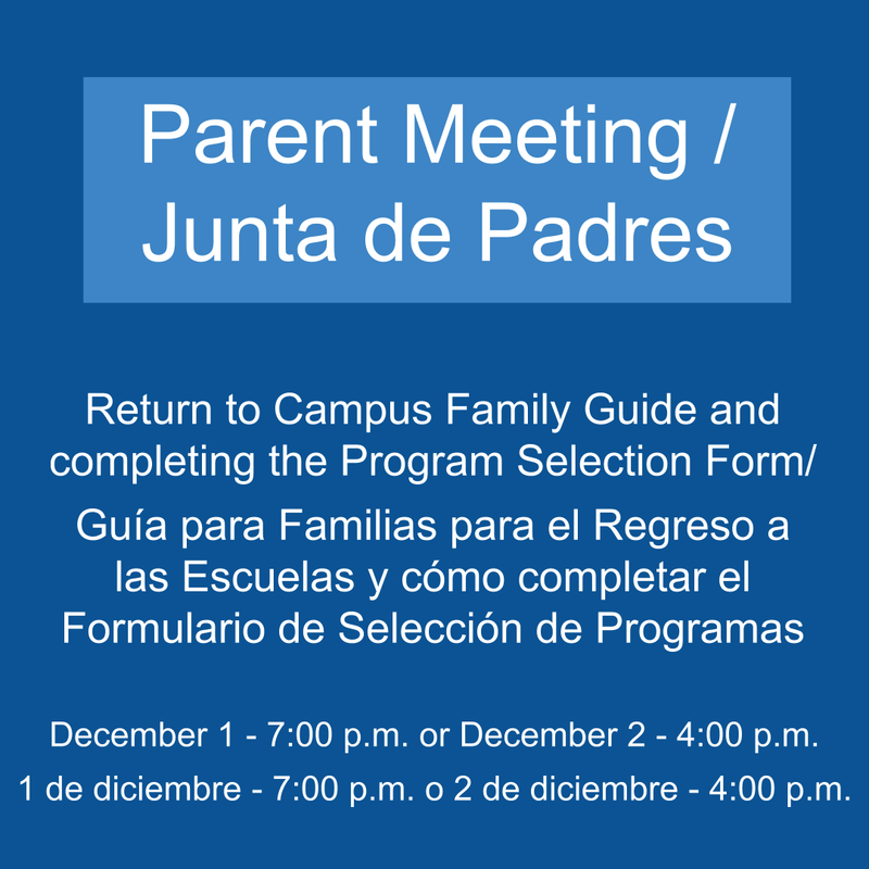 Parent Meeting / Junta de Padres Featured Photo