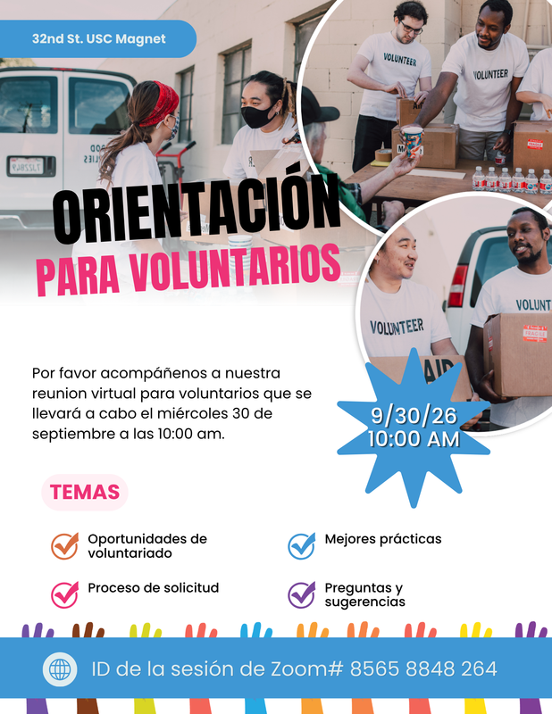 Foller con información sobre la reunion para voluntarios